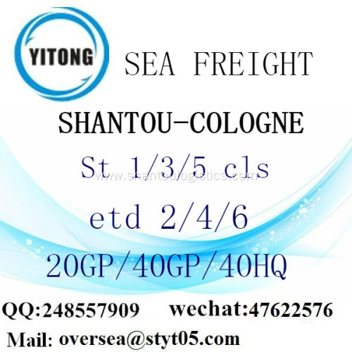 Shantou Port Sea Freight Shipping To Cologne